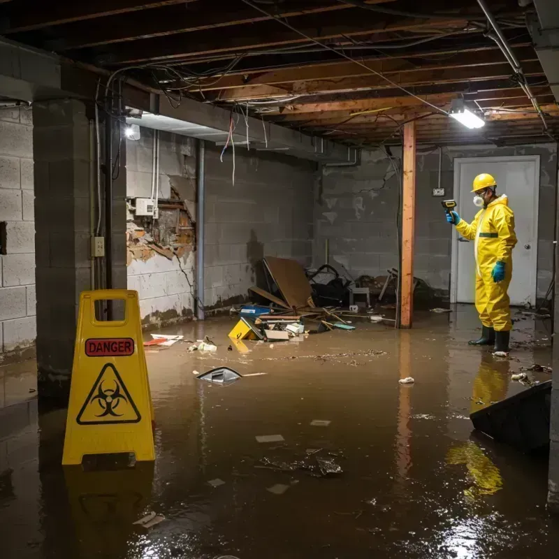 Flooded Basement Electrical Hazard in Pontoon Beach, IL Property